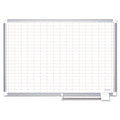 Gridded Magnetic Porcelain Dry Erase Project Planning Board