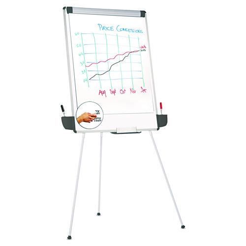 Dry Erase Board with Tripod Easel and Adjustable Pen Cups