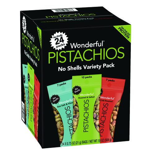 No Shells Roasted and Salted Pistachios Variety Pack