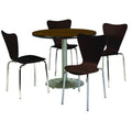 Pedestal Table with Four Espresso Jive Series Chairs