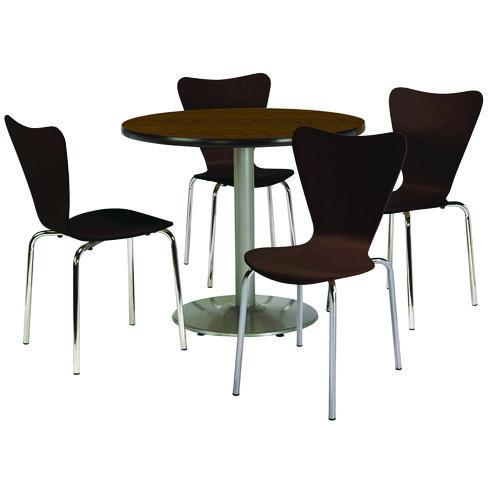 Pedestal Table with Four Espresso Jive Series Chairs