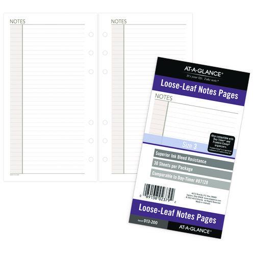 Lined Notes Pages for Planners/Organizers