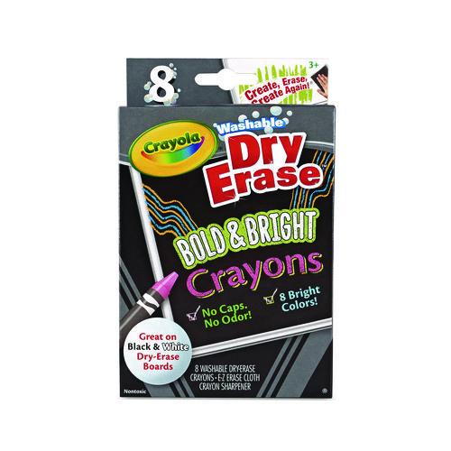 Washable Dry Erase Crayons w/E-Z Erase Cloth