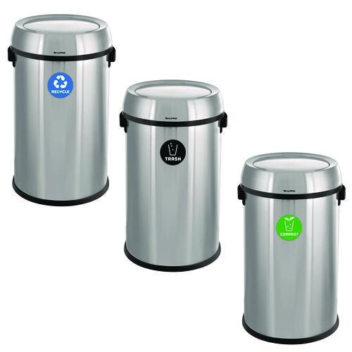 17 Gallon Stainless Steel Indoor Recycling