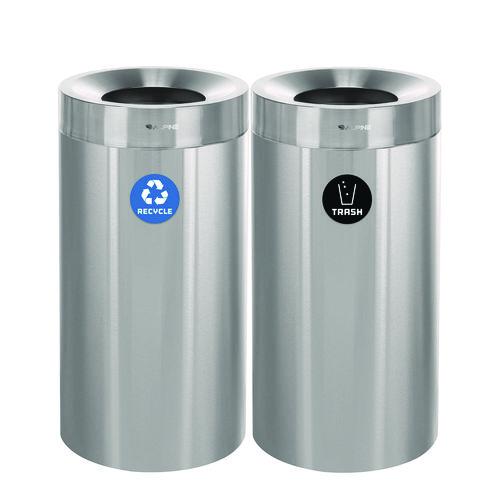 27 Gallon Stainless Steel Recycling Can and Trash Receptacle