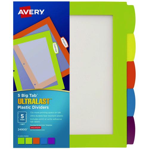 Big Tab Ultralast Plastic Dividers