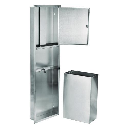Stainless Steel Recessed Paper Towel Dispenser with Waste Receptacle
