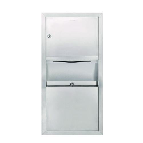 Stainless Steel Surface-Mounted Paper Towel Dispenser with Waste Receptacle