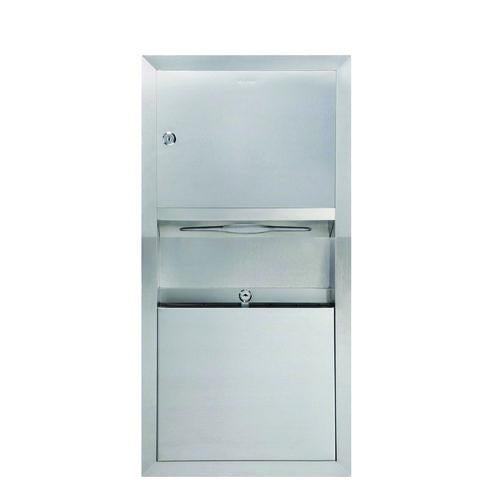 Recessed Commercial Paper Towel Dispenser with 2 Gal Waste Receptacle