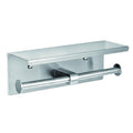 Double Post Toilet Paper Holder with Shelf Storage Rack