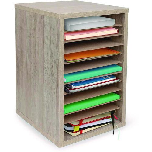11 Compartment Wood Mail Paper Sorter Literature Organizer