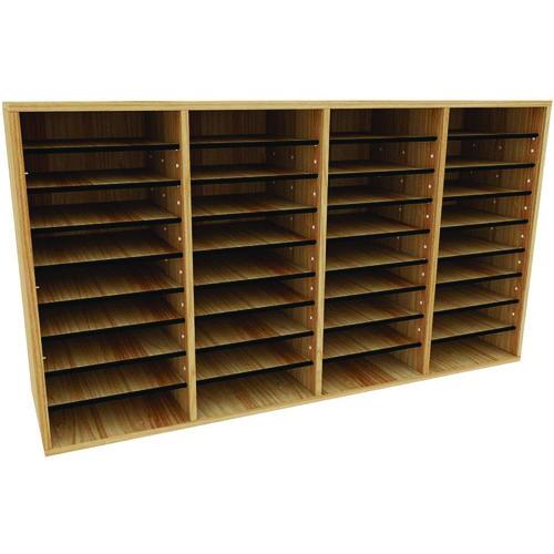 Wood Adjustable 36 Compartment Literature Organizer