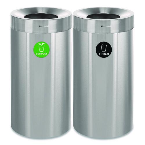 27 Gallon Stainless Steel Compost Bin and Trash Can
