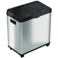 Dual Compartment Sensor Recycle Bin and Trash Can with Wheels