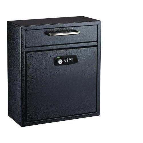 Medium Secure Drop Box Wall Mounted Locking Mail Box with Key and Combination Lock
