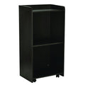 Wood Mobile Presentation Lectern Speaker Stand with Shelves