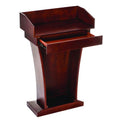 Wood Stand-Up Podium Lectern Speaker Stand with Drawer and Storage Area