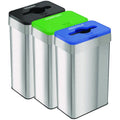 Open Top Trash Can/Recycle Bin/Compost Bin w/Color-Coded Lids Set