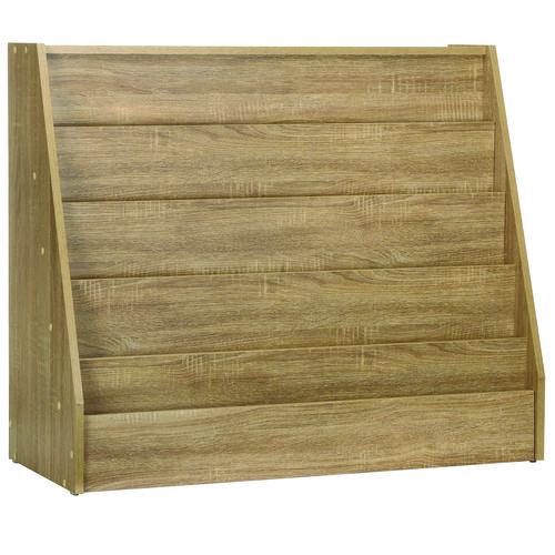Wood 5-Shelf Bookcase Literature Display Rack