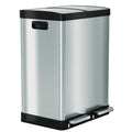 Fire-Resistant Step Pedal Trash Can and Recycle Bin