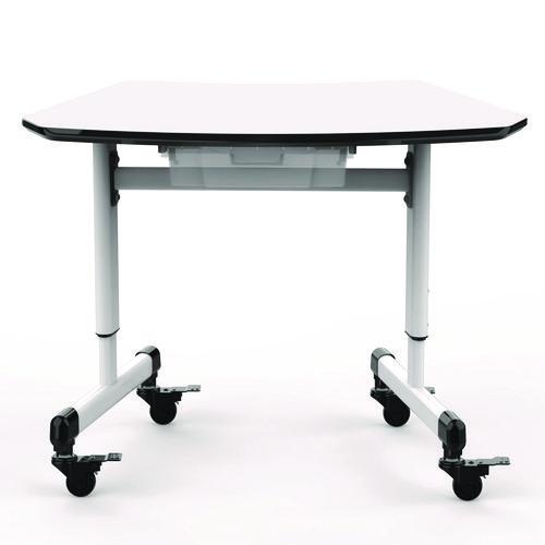 Height-Adjustable Trapezoid Student Desk with Drawer