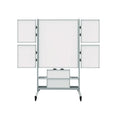 Mobile Collaboration Station Whiteboard with 4 Attachable Marker Boards