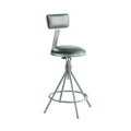 6500 Series Height Adj Heavy Duty Vinyl Swivel Stool with Backrest