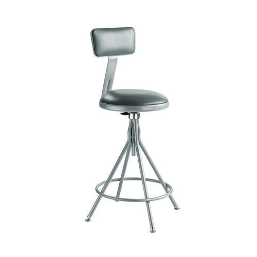6500 Series Height Adj Heavy Duty Vinyl Swivel Stool with Backrest