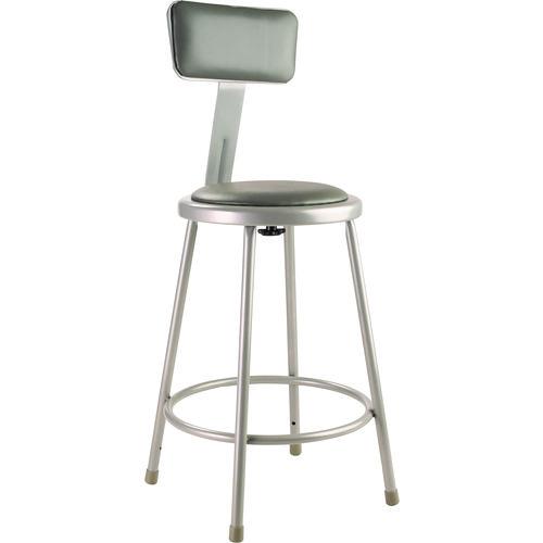 6400 Series Heavy Duty Vinyl Padded Steel Stool With Backrest
