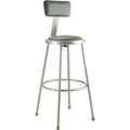 6400 Series Heavy Duty Vinyl Padded Stool With Backrest