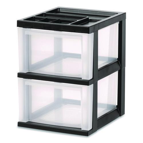 2-Compartment Desktop Stackable Storage Drawer
