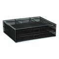 Metal Mesh Monitor Stand with Storage Drawers