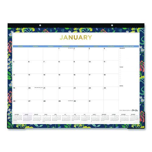 Meadow Blue Desk Pad Calendar