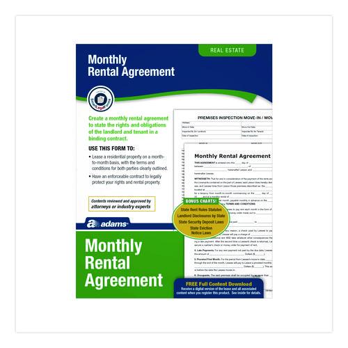 Month-to-Month Residential Rental Agreement Digital Download with Instructions