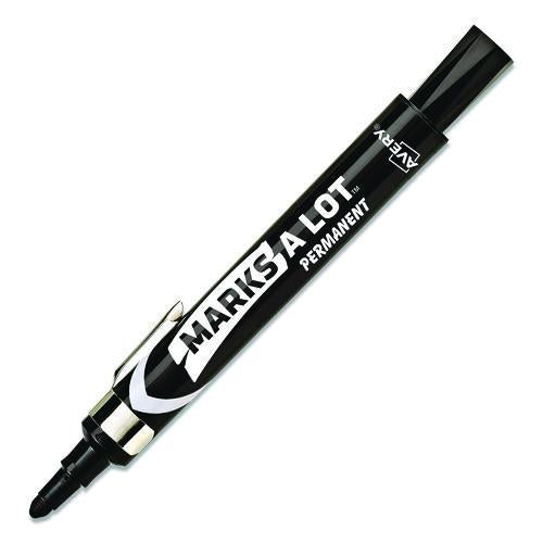 MARKS A LOT Large Desk-Style Permanent Marker with Metal Pocket Clip