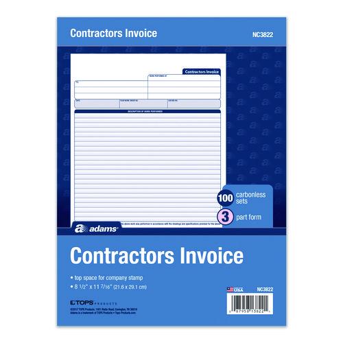 Multipart Contractor Invoice Forms