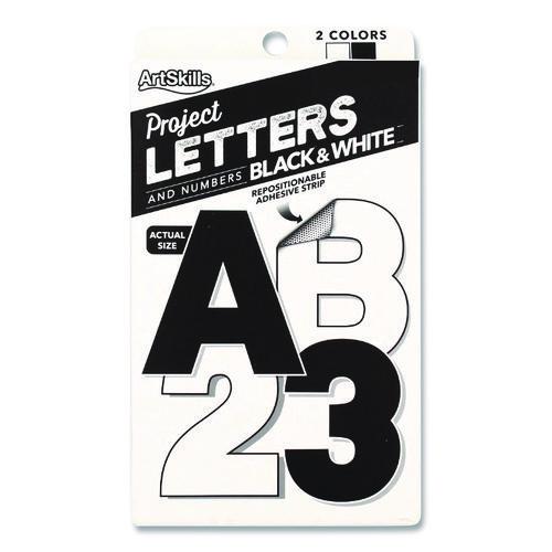 Black and White Poster Letters and Numbers