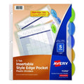 Insertable Style Edge Tab Plastic 1-Pocket Dividers