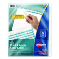 Print and Apply Index Maker Clear Label Dividers with Printable Label Strip and White Tabs