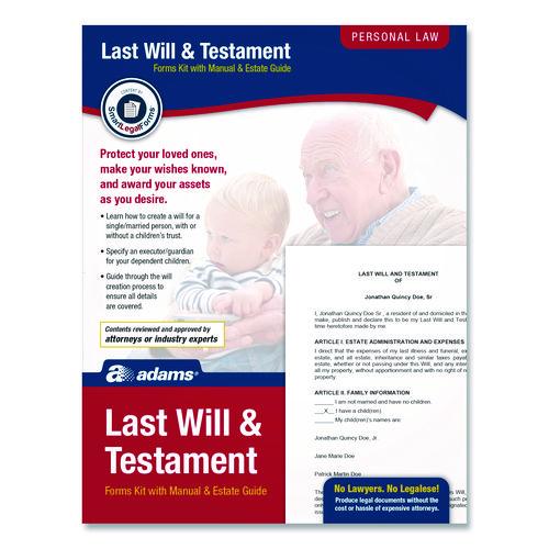 Last Will and Testament Digital Forms Kit with Manual and Estate Guide