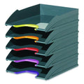 VARICOLOR 5-Compartment Stackable Plastic Letter Tray Set