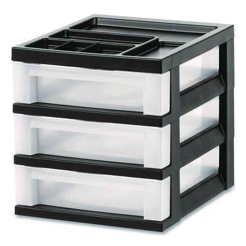 3-Drawer Desktop Storage with Top Organizer Tray