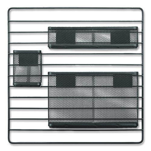 Metal Mesh 3-Compartment Cubicle/Wall-Mount Office Supplies Organizer