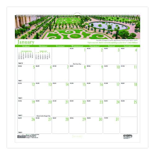 Recycled Gardens of the World Monthly Wall Calendar