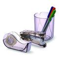 Recycled Plastic Three-Piece Desk Set: (1) Pencil Cup