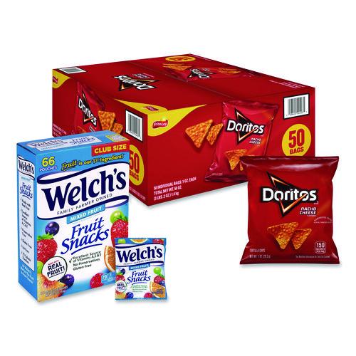 Doritos Nacho Cheese Tortilla Chips and Welch's Mixed Fruit Snacks