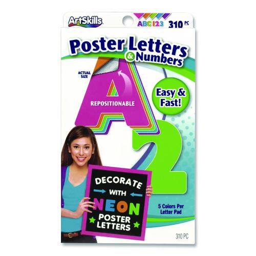 Neon Color Poster Letters and Numbers