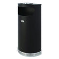 Half Round Metal Trash Can with Ashtray