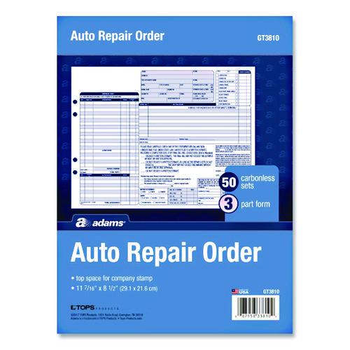 Multipart Auto Repair Work Order Forms