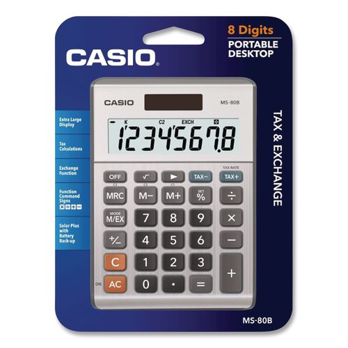 MS80B 8-Digit Battery and Solar Basic Calculator